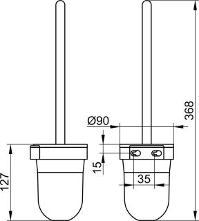 Ёршик для унитаза подвесной Keuco Plan 02364010100 хром